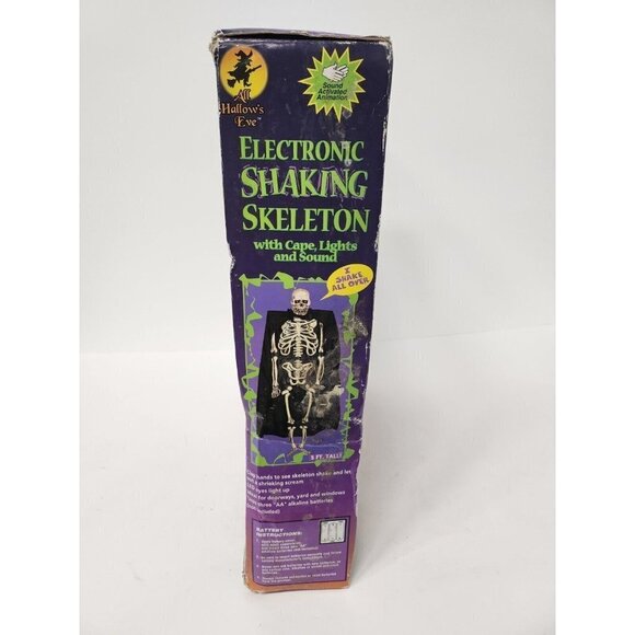 VINTAGE Electronic Shaking Skeleton 5 Ft Tall Lights Sound Halloween Decor - Picture 5 of 7